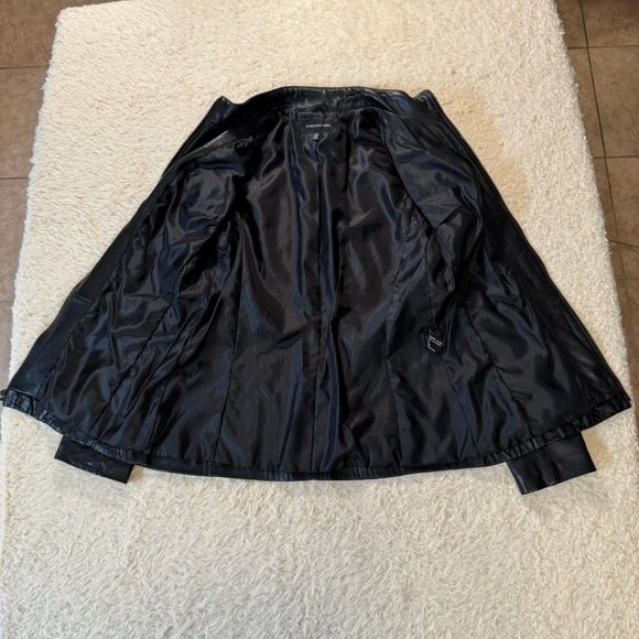 Jones New York Womens Black Leather Jacket Size Medium - Picture 7 of 15